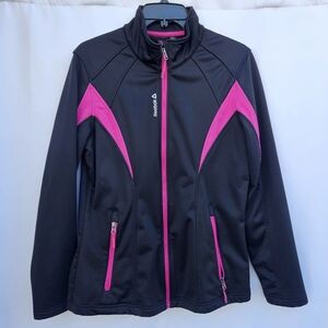 REEBOK Jacket ACTIVE SOFTSHELL OUTERWEAR Black/Pink Zip Women's